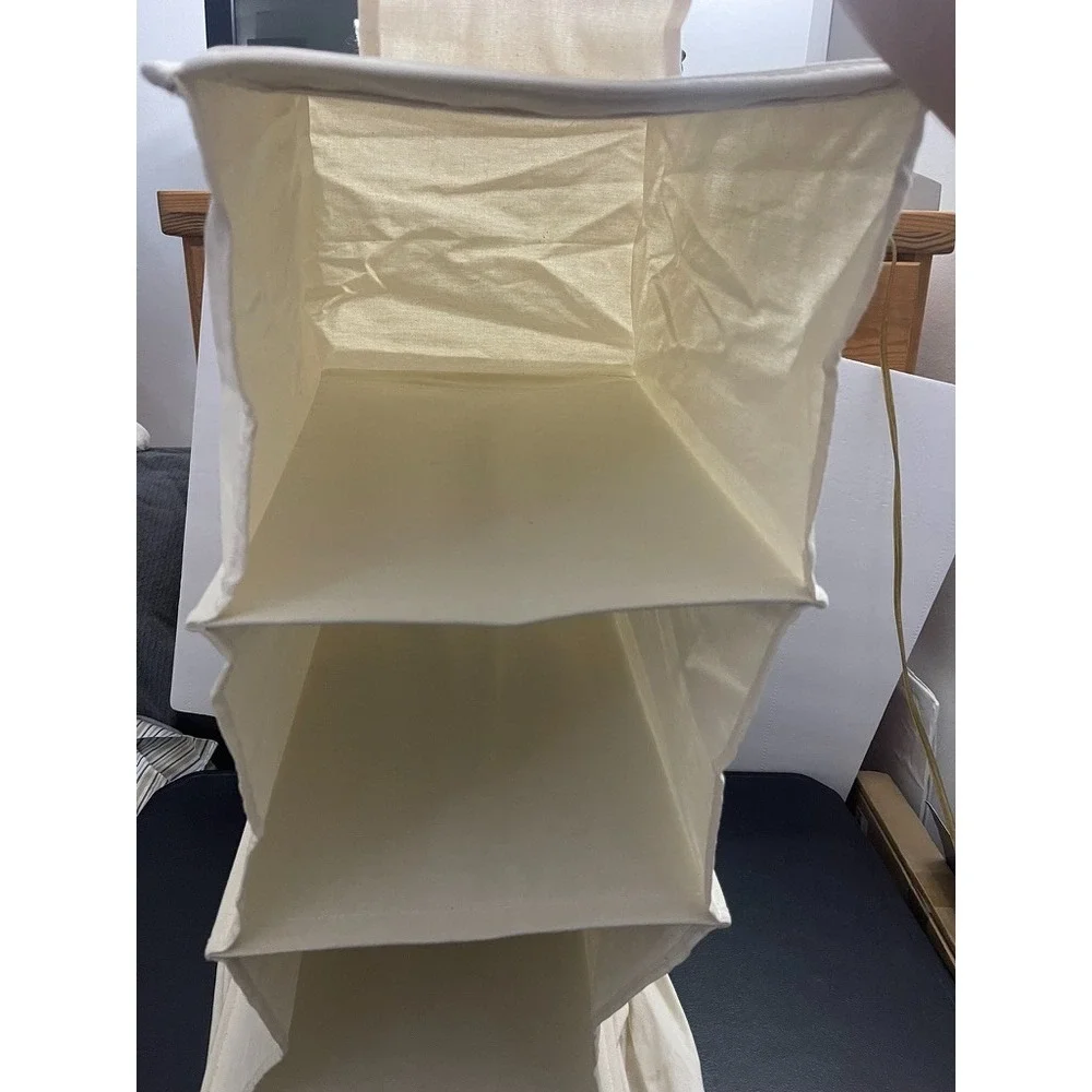 Large Collapsible 6-Shelf‎ Hanging Sweater Organizer Beige